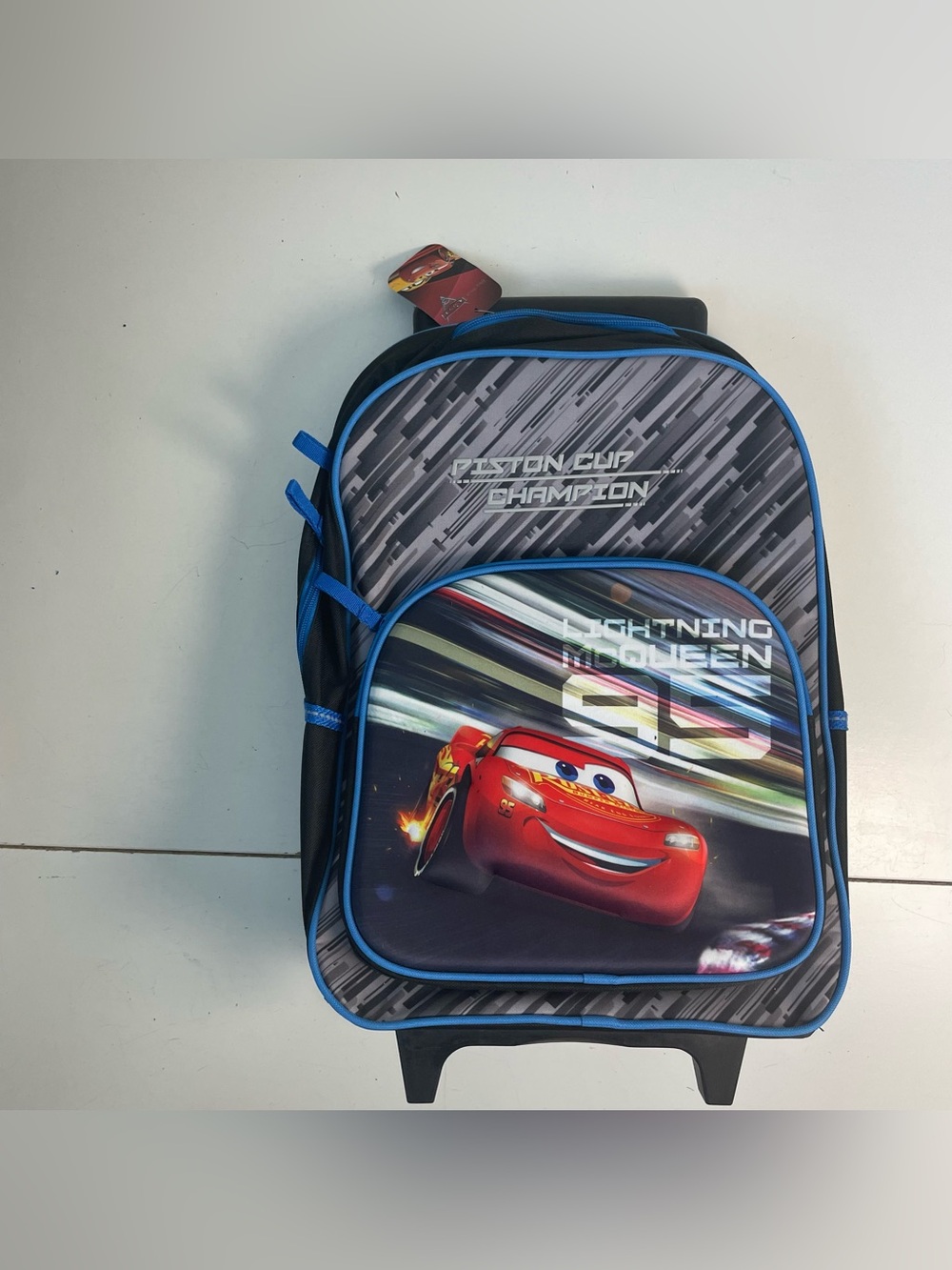 NEW Disney Pixar Cars Lightning McQueen Rolling Backpack Trolley Piston Cup Bag